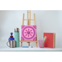 Tableau carre.mandala.dot.Rose.violet.v3