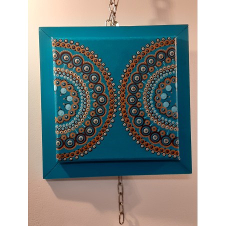 Tableau Carre.mandala.dot.bleumarron.v3