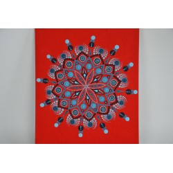 tableau.CE.mandala.dot.Rouge.Turquoise.2023