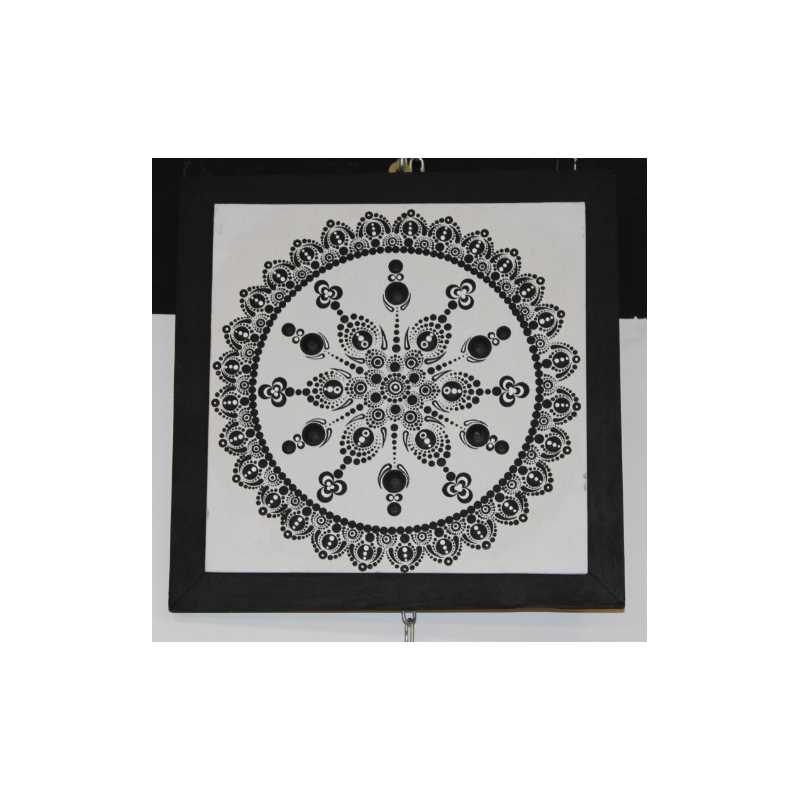 Tableau Carre.CE.mandala.dot.V3.Noir et blanc Tableau Carre.CE.mandala.dot.V3.Noir et blanc
