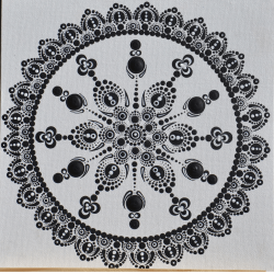 Tableau Carre.CE.mandala.dot.V3.Noir et blanc