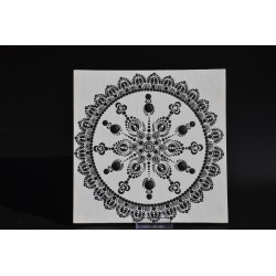 Tableau Carre.CE.mandala.dot.V3.Noir et blanc