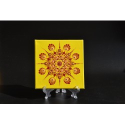 Tableau carre.mandala.dot.jaune RA.V3