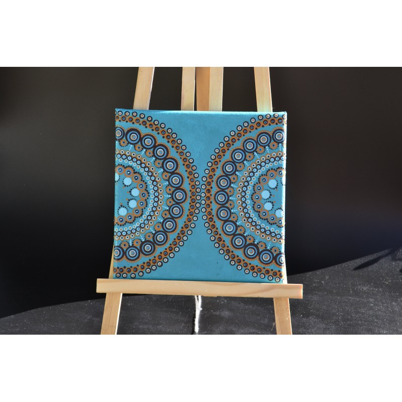 Tableau Carre.mandala.dot.bleumarron.v3