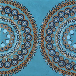 Tableau Carre.mandala.dot.bleumarron.v3