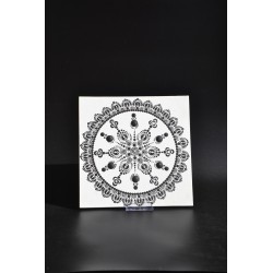 Tableau Carre.CE.mandala.dot.V3.Noir et blanc